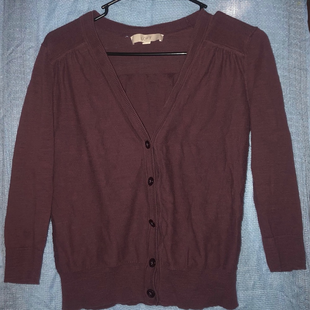 purple cardigan shirt